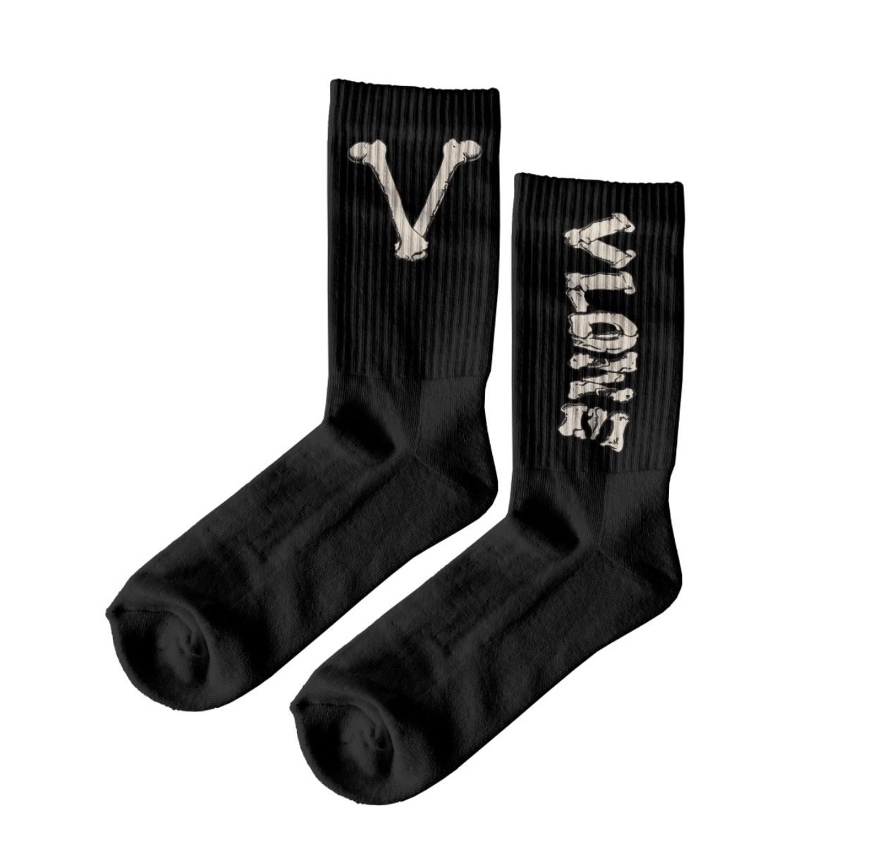 NWT VLONE BLACK LOST BONE SOCKS SIZE OS