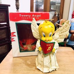 1996 WARNER BROS. HOLIDAY TWEETY ANGEL TREE TOPPER