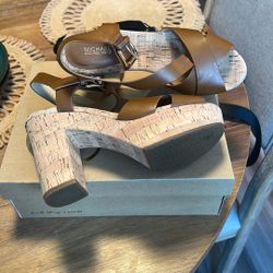 Michael Kors Brown Cork Wedge Sandals – Size ___ (Excellent Condition)