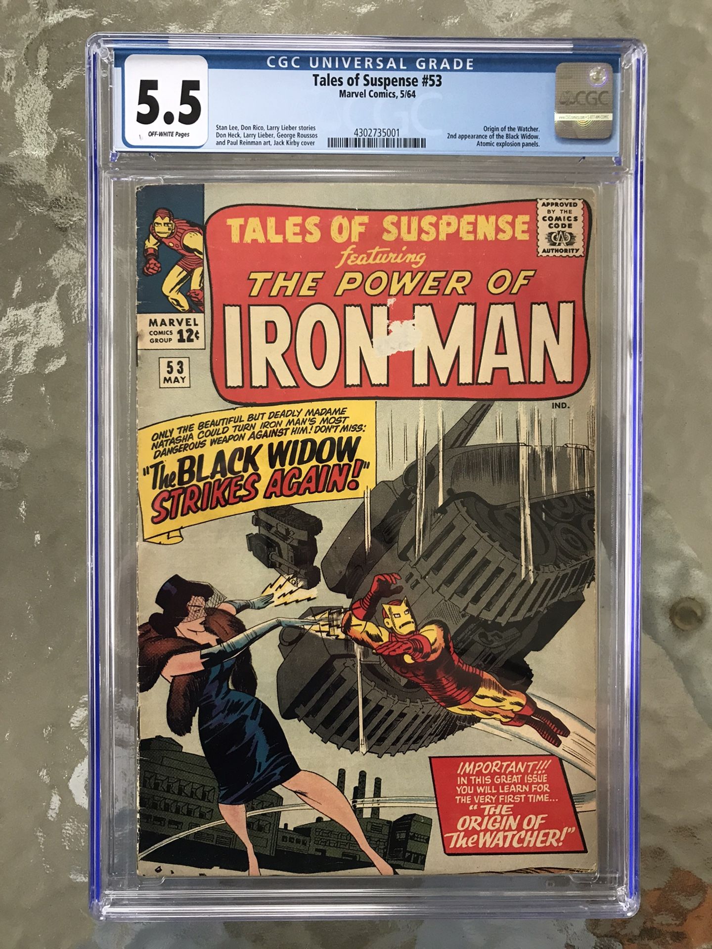 Tales Of Suspense #53 — (1964) CGC 5.5 — Origin Of The Watcher; 2nd Black Widow