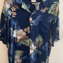 Men Blue Hawaiian Shirt