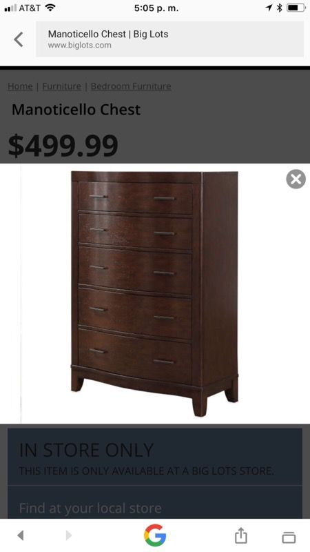 Manoticello chest Dresser 5-drawer new in box