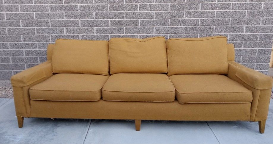 MCM Vintage Ethan Allen Ochre Couch Sofa