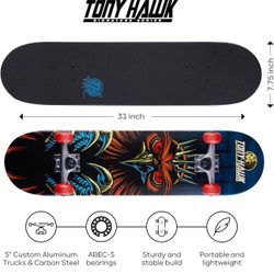Tony Hawk 31” Skateboard (Crown Hawk)