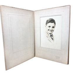 Antique Portrait Photograph Young Man 1930s Paul Galleries Studio Brooklyn NY