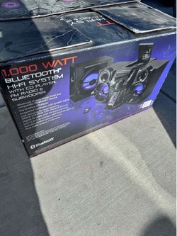 GPX 1000-Watt Bluetooth Hi-Fi Stereo System with CD Player & Subwoofer