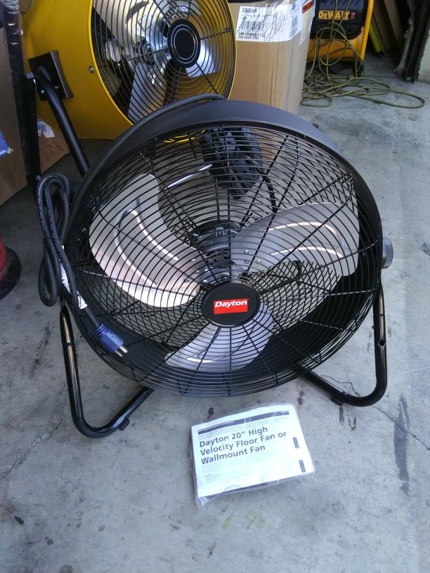 New Dayton Fan Floor Or Wall Mount 20 In Blades 3 Speed With Control