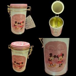 Disney Universal Studios Tokyo Japan Mickey and Minnie Mouse Pink Storage Jar