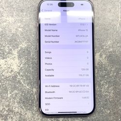 Apple IPhone 15 MTLW3LL/A 128 GB Network Locked AT&T Cellphone Smart Phone Wifi Bluetooth LTE USB iOS Pink A17 Pro Chip 