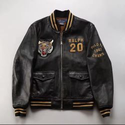 Ralph Lauren Men's Leather Tiger Vintage Polo Jacket