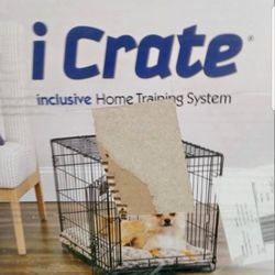 Single Door Folding Dog Crate, 24" L X 18" W X 19" H
