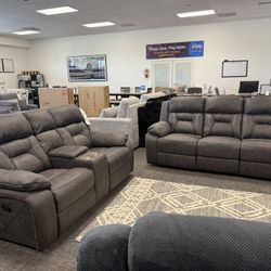 🛋️ 2-Pc Reclining Sofa & Loveseat Set – $1399 DEAL!