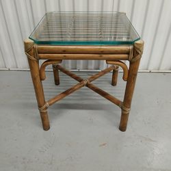 Small Glass Top Side Table 
