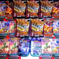 18 Factory Sealed Lot Of Pokemon TCG Of *Lost Origin, Temporal Forces & Obsidian Flames*