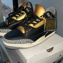 Size 11 Air Jordan 3 Retro 'Black Gold'