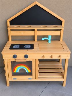 Wooden Kids Outdoor Mud Kitchen Play Set