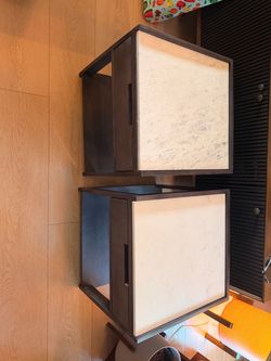 CB2 marble nightstands