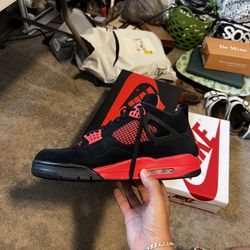 Red Thunder Jordan 4 Retro Size 13