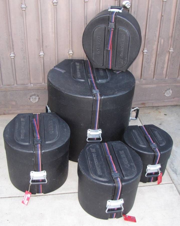 Humes & Berg Enduro 5pc Drum Set Padded Hard Cases. 10" 12" 14" toms, 22" bass drum. 14" snare