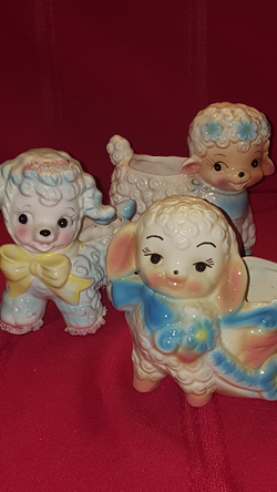 Vintage lamb planters
