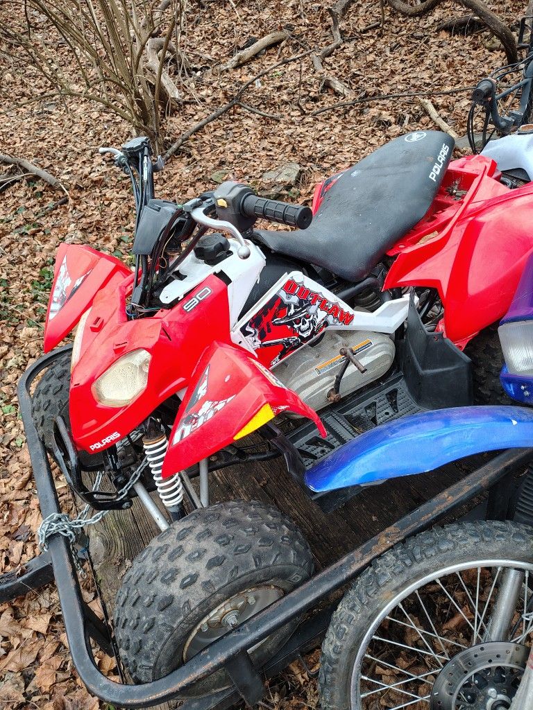 Read the description, Polaris 90 outlaw, Moped and mini bike frame $800/bestoffer or trade