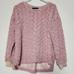 Women's Pink Fluffy Sweater Size XL