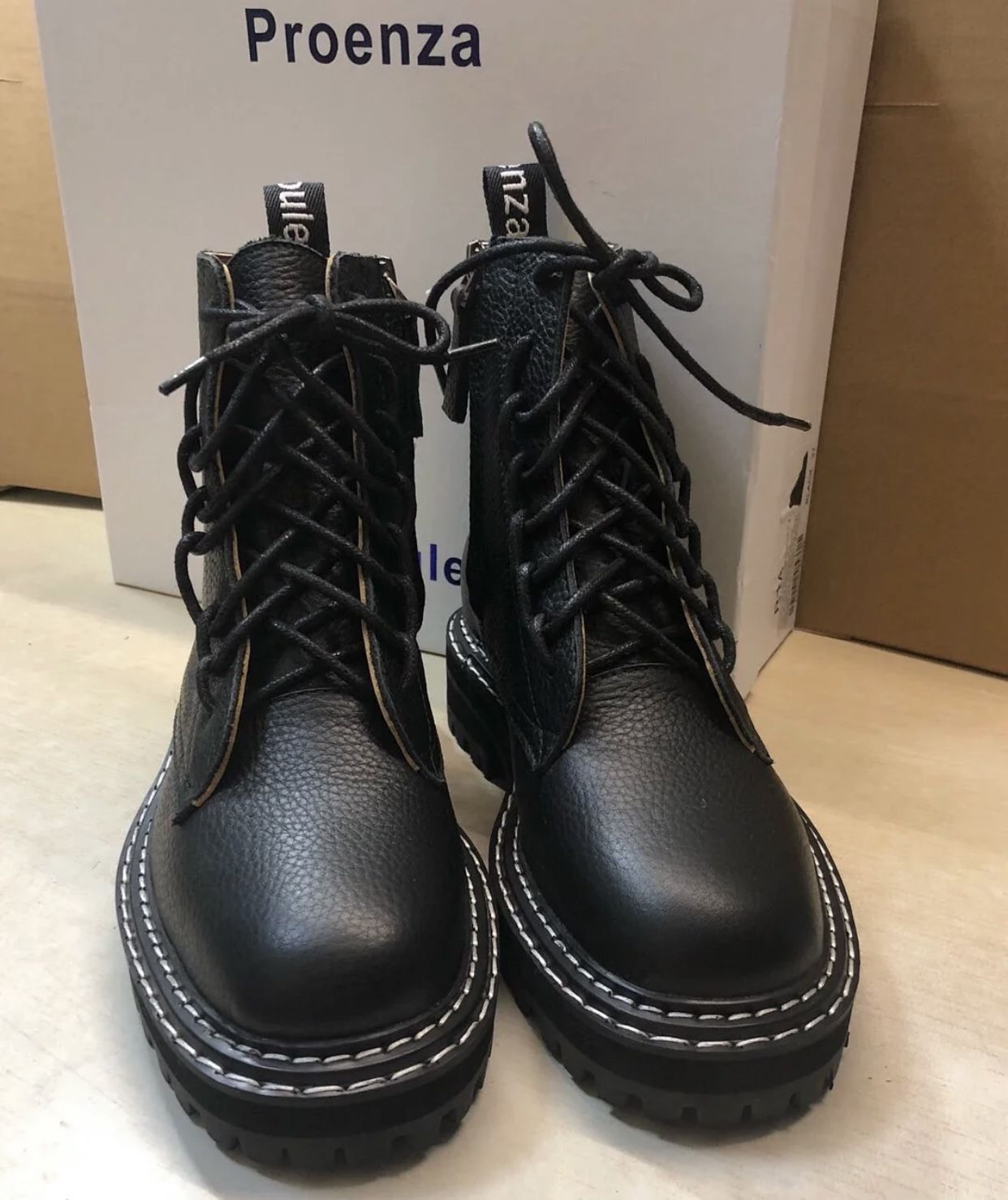 Women's Black Leather Martin Boots