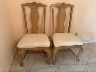 Two Wooden Chairs with Upolsted Seat