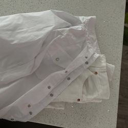 4h Or FFA Clothing White Button Up Shirt White Pants