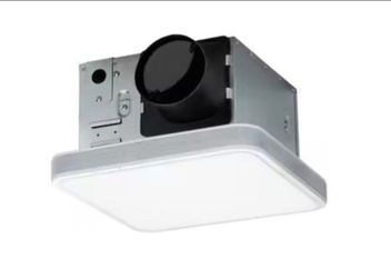 Homewerks 110 CFM LED Ceiling Mounted Bathroom Exhaust Fan with Alexa Voice Assistant and Bluetooth Speakers
