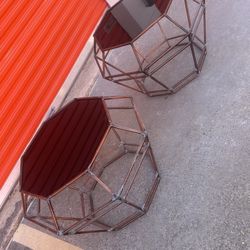 Modern 2 glass Side Table 