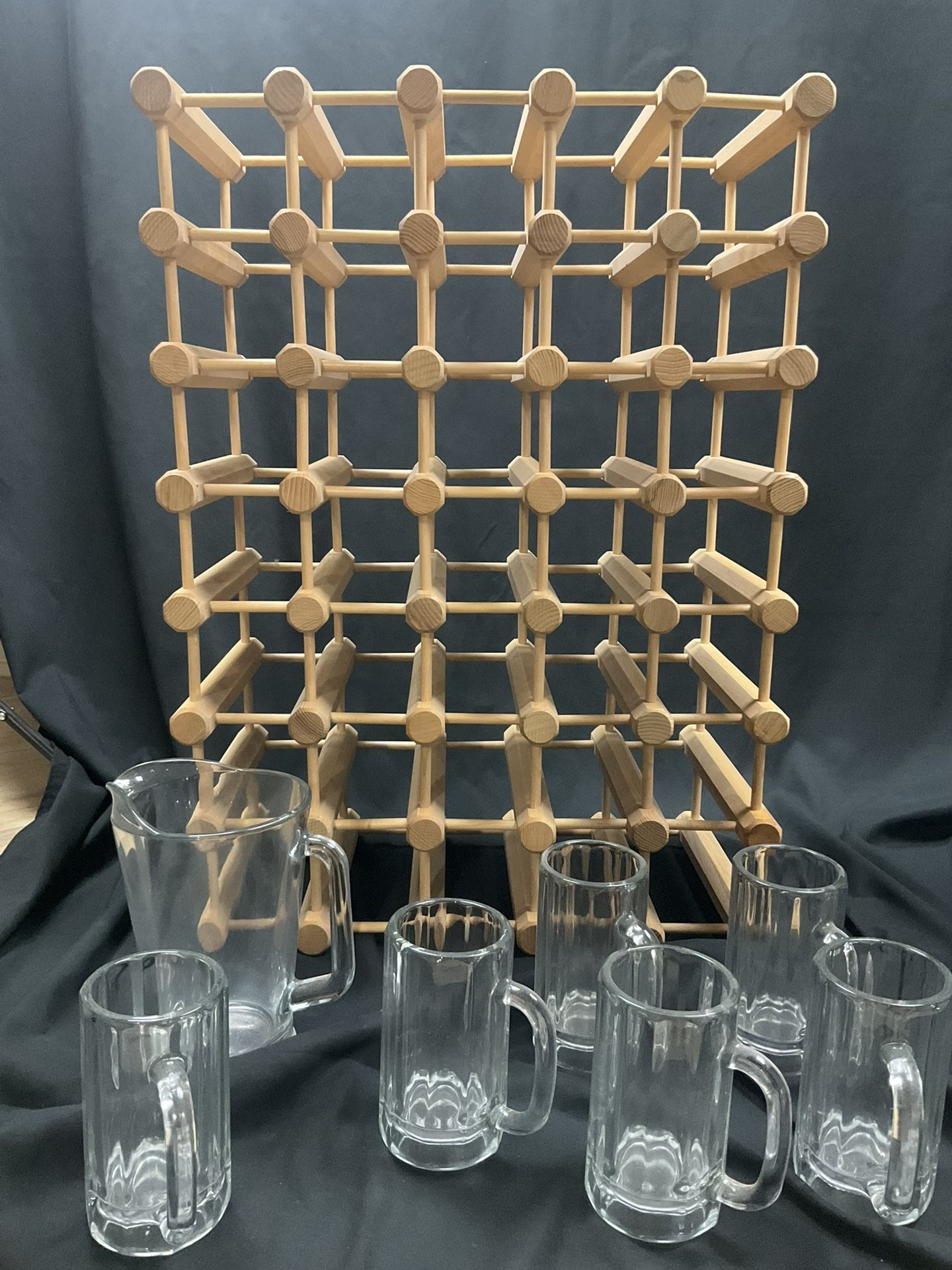 Wine Rack Mugs Pitcher
