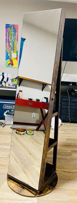SONGMICS 360° Rotating Jewelry Armoire with Full-Length Mirror