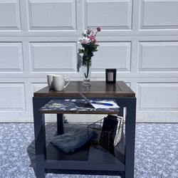 Two tier coffee table with pullout tray