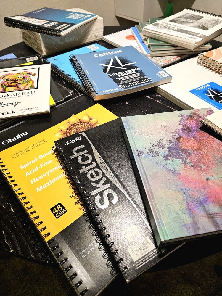 Assorted Sketchbooks And Papers For Sale!