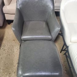 New Extra Sturdy Accent Lounge Club Office Chair with Ottoman 