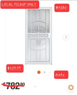 ➿️ Venus 36 in.x80 in.Universal Reversible White Gloss Steel Storm Security Door #4280