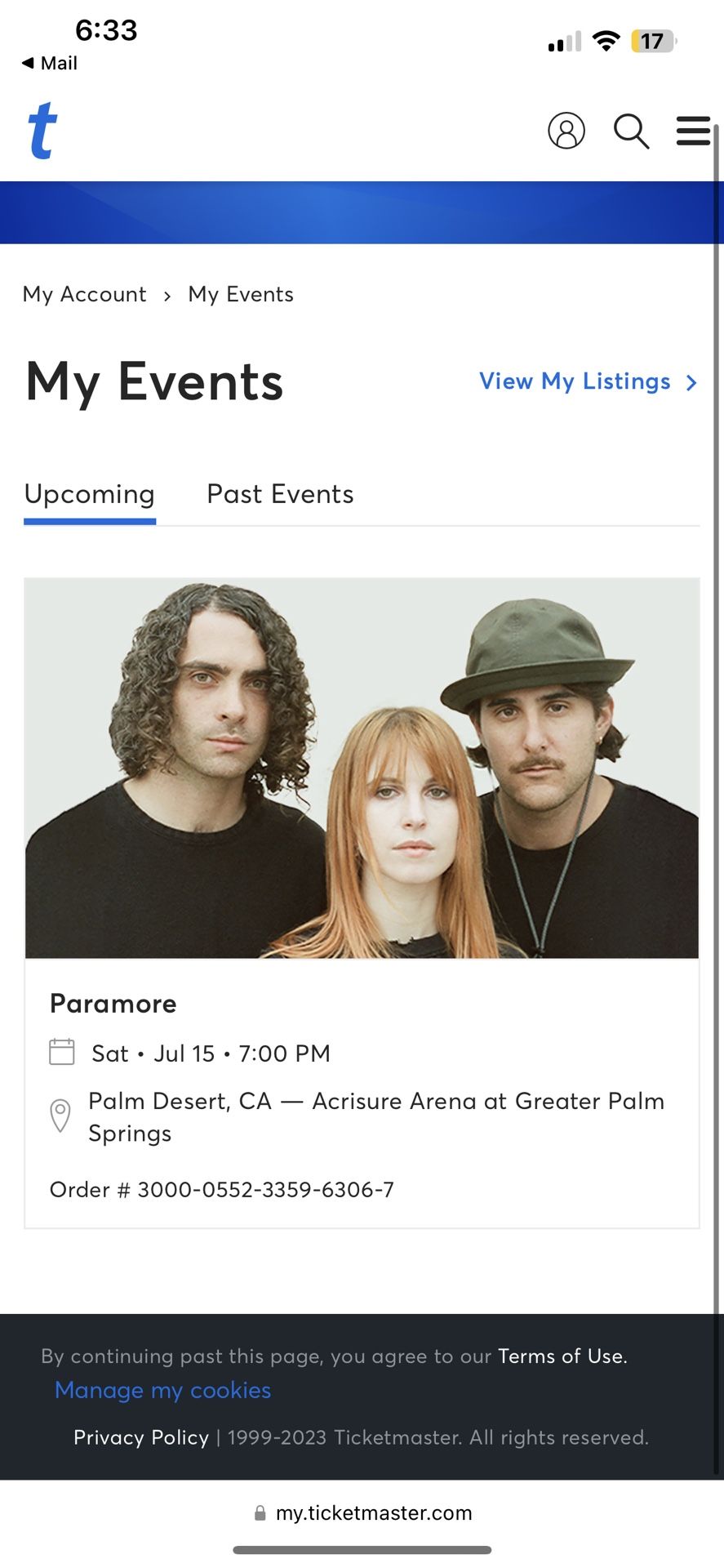 2 Paramore Floor Tickets July 15 Palm Springs