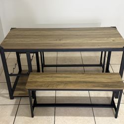 Dining Table And Bench Chairs Set