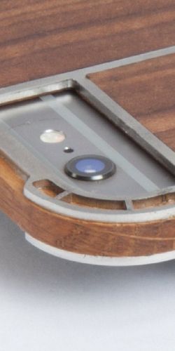 iPhone 7 Handmade Wood and Metal Phone Case made by an Artist in England