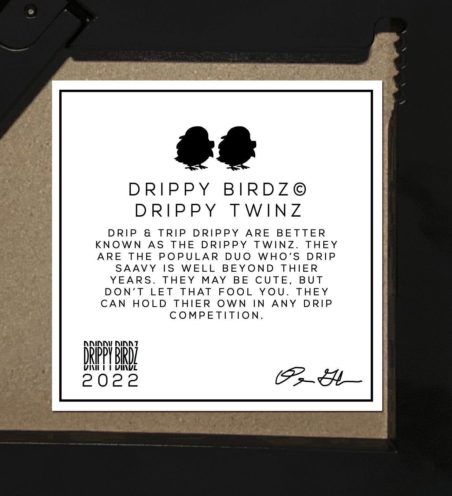 Drippy Twinz Framed Art 8”x8”