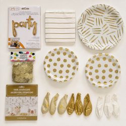 White & Gold Party Package – $10 🎉