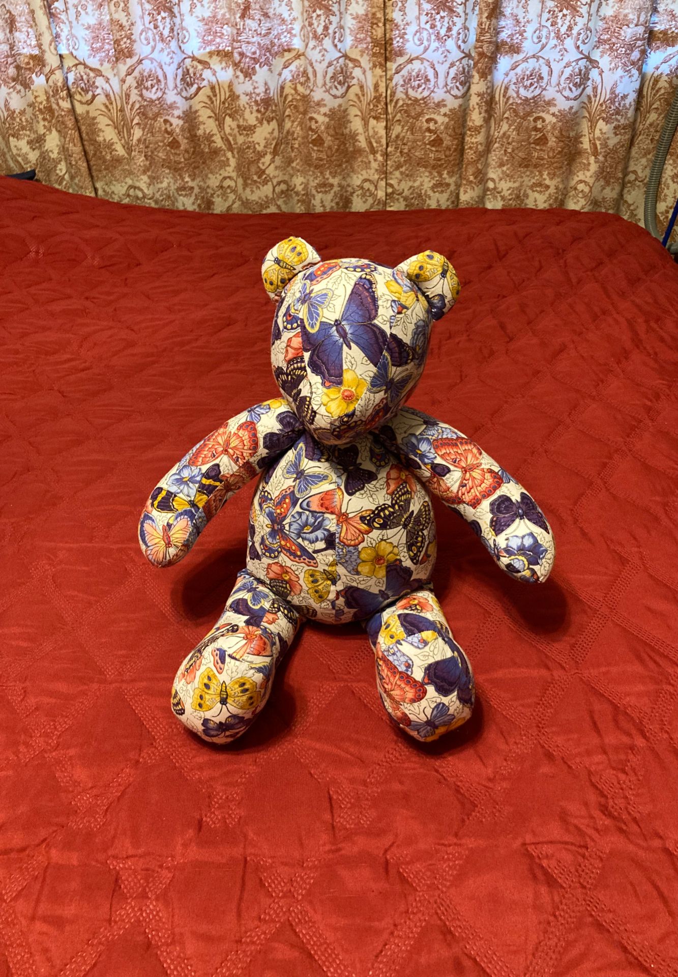 Butterfly Fabric Teddy Bear, One of a Kind