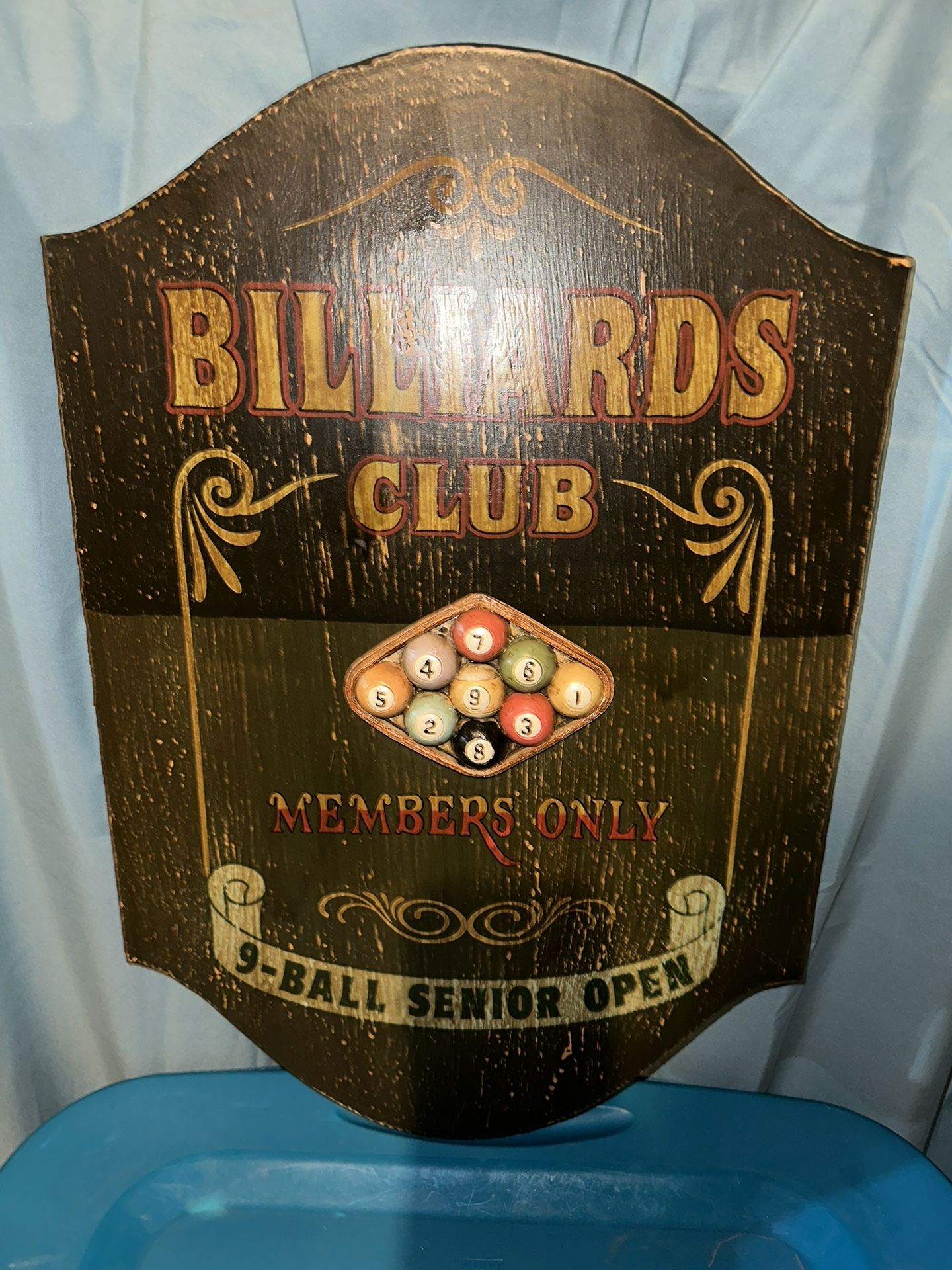 Billiards Wood Hanging Sign