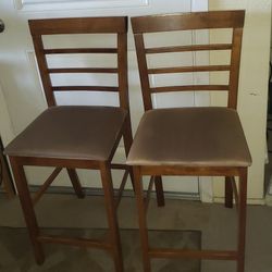 Suede/Wood Bar/Counter Chairs/Stools
