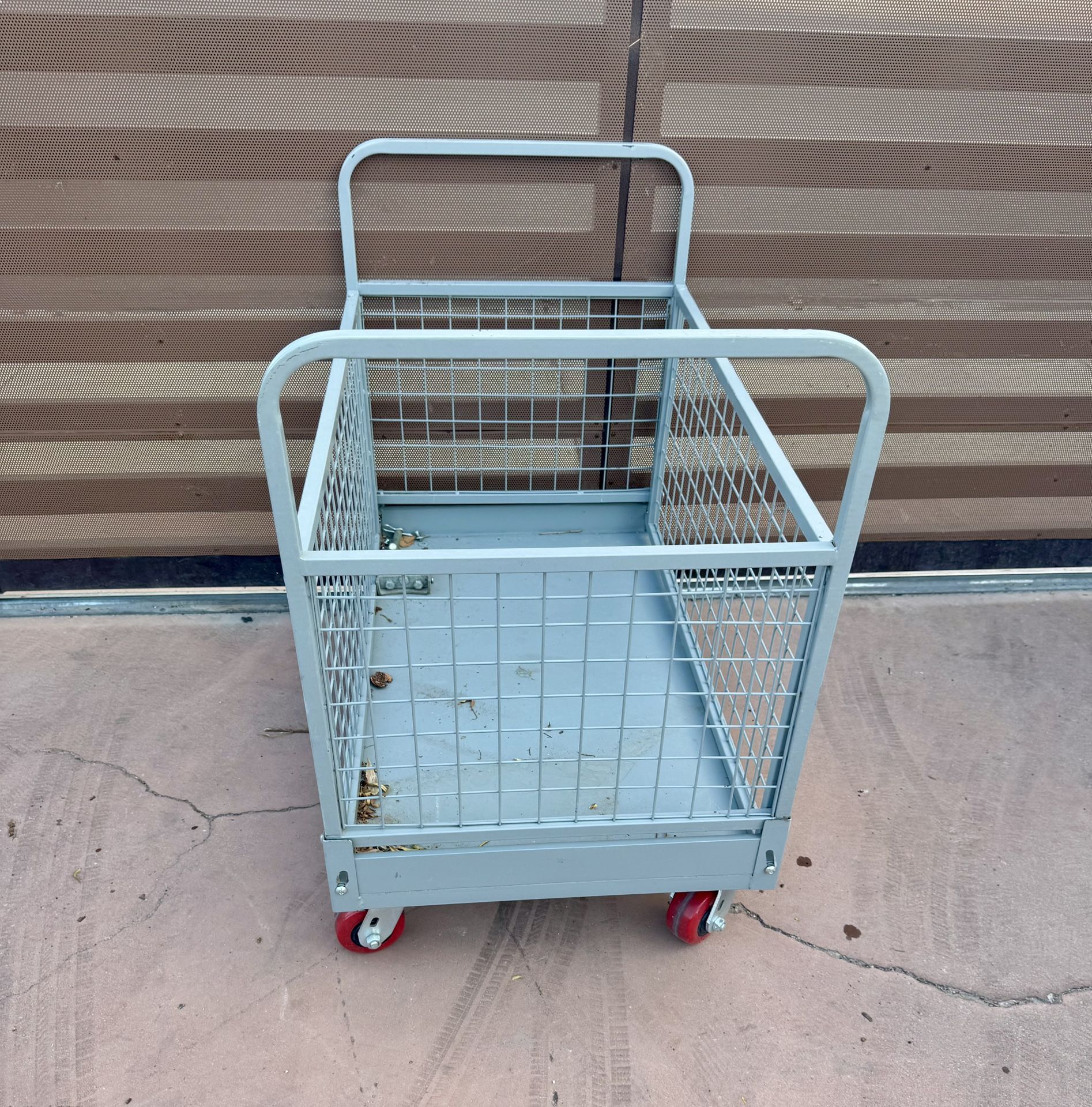 Folding Mesh Cage Cart Heavy Duty Material Handling Transport Hand Truck,Goods Transport Trolley for Laundry Organizer and Grocery Storage, Load 200KG