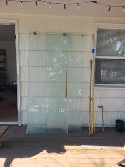 Sliding and fixed 5' frame less shower door
