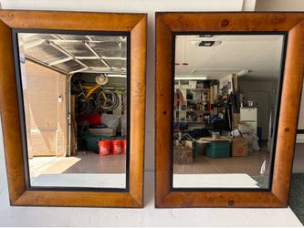 Pair of walnut framed mirrors