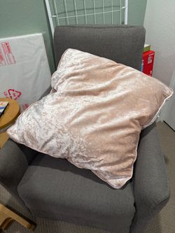 Blush Pink Crushed Velvet Throw Pillow