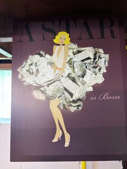 Marilyn Monroe Canvas Wall Art A Star Is Born Newspaper Dress Collage Pop Art⁠